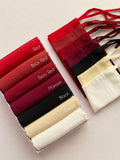 Chiffon georgette hijab niqab sets in Red, Brick Red, Berry Red, Maroon, Black, Cream and Pearl White