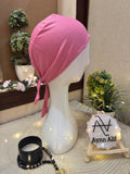 Rose pink hijab cap side profile mannequin