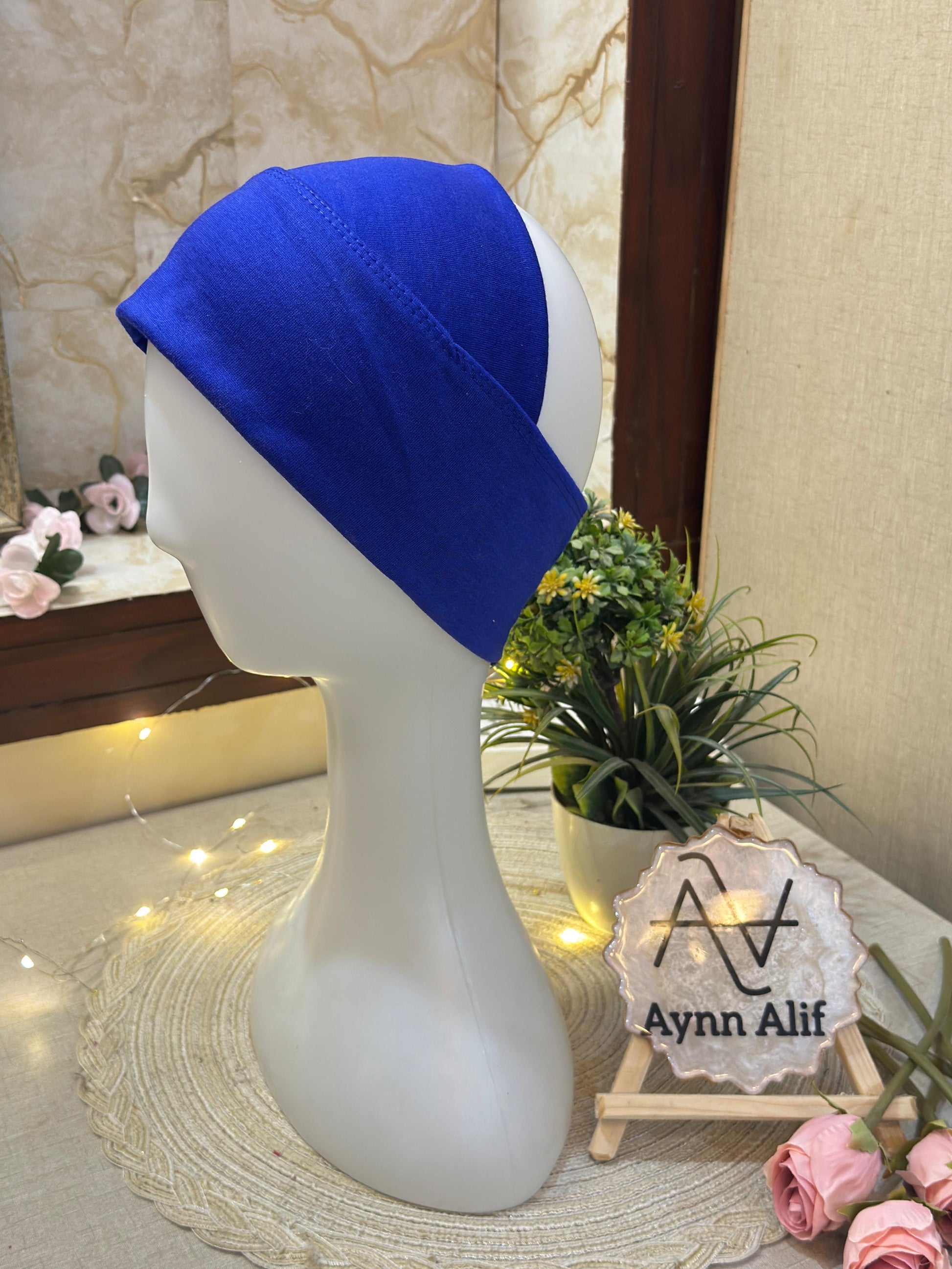 Royal blue tube underscarf band non slip hijab base