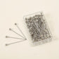 Silver hijab pins box of 100 by Aynn Alif Pakistan featuring premium silver scarf pins for stylish hijab wear.