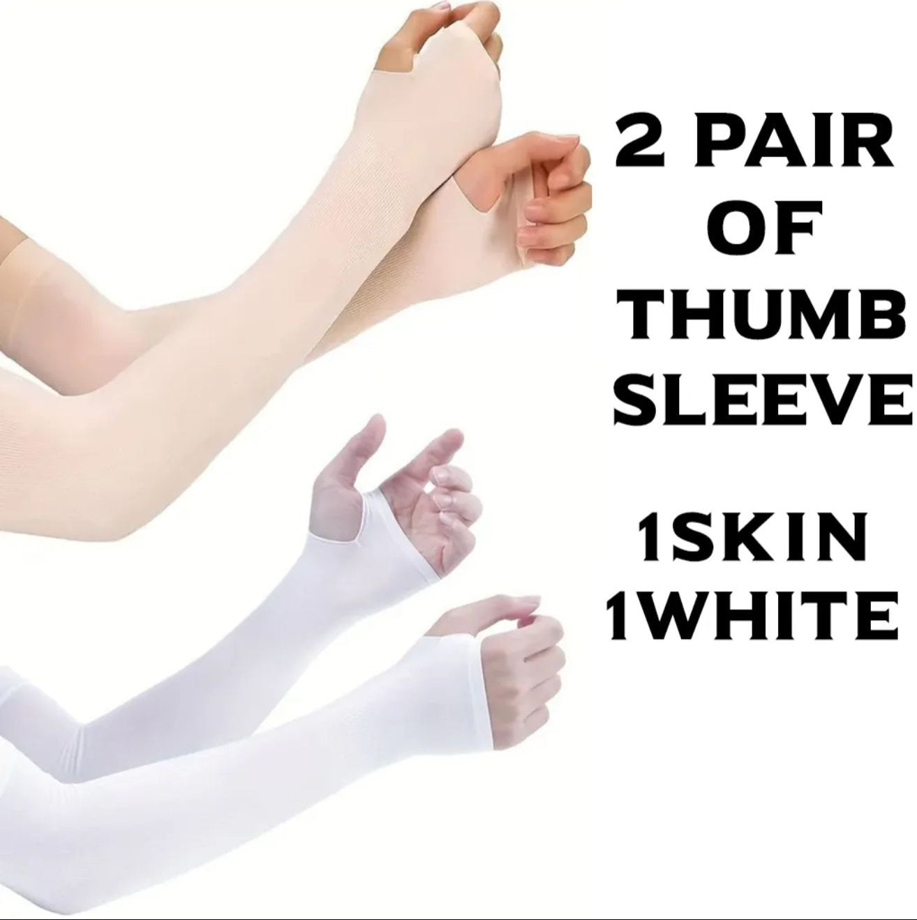 Skin and white thumbhole sleeves bundle