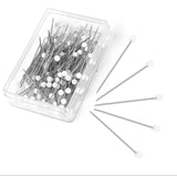 Small white hijab pins box of 100 by Aynn Alif Pakistan with compact white scarf pins for everyday hijab wear.