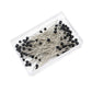 Small black hijab pins box of 100 by Aynn Alif Pakistan featuring compact black scarf pins for daily hijab wear.