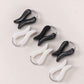 Turkish loop pin and glider pin available in black and white pearl finish, snag-free hijab accessory with smooth silver loop design.