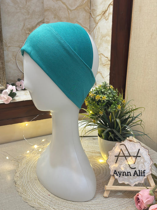 Turquoise tube underscarf band lightweight non slip hijab base