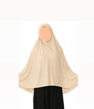 Vanilla cream teen khimar jersey prayer scarf anti slip full coverage modest hijab for namaz