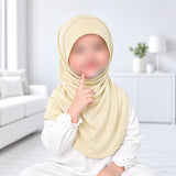 Vanilla kids jersey scarf for girls aged 3–5 years, made from soft, lightweight and breathable jersey fabric.