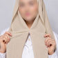 Wheat instant chiffon georgette hijab with attached tube band and built-in magnet for easy and effortless everyday styling.