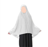 White teen half body khimar prayer scarf Pakistan jersey anti slip hijab