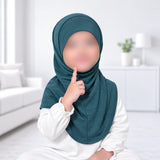 Zinc grey kids jersey scarf for girls aged 3–5 years, made from soft, lightweight and breathable jersey fabric