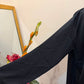 Noir Crystal Button-Down Nidah Abaya with Scarf