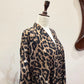 Leopard Luxe Double-Flare Front Open Abaya