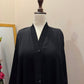 Noir Crystal Button-Down Nidah Abaya with Scarf