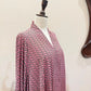 Rosé Wave Printed Double-Flare Abaya
