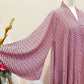 Rosé Wave Printed Double-Flare Abaya