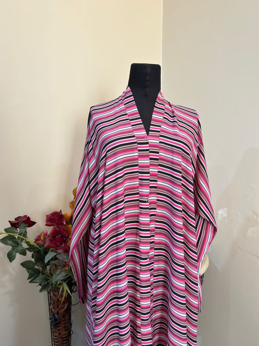 Pink Striped Abbaya