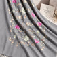 Silver Grey Cashmere Embroidered Hijab with Sequins