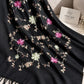 Jet Black Cashmere Embroidered Hijab with Sequins