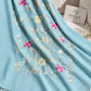 Ice Blue Cashmere Embroidered Hijab with Sequins