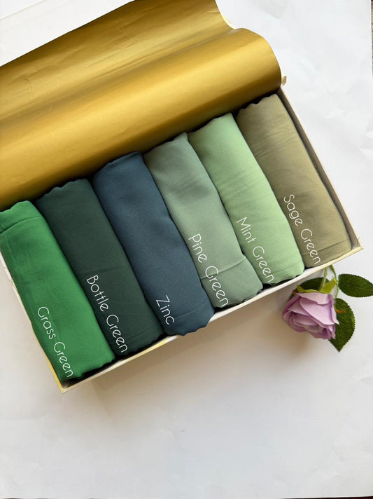 Dark Green Chiffon Georgette Hijabs