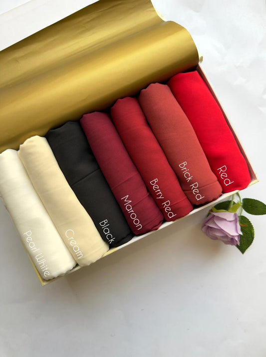 Red Chiffon Georgette Hijabs