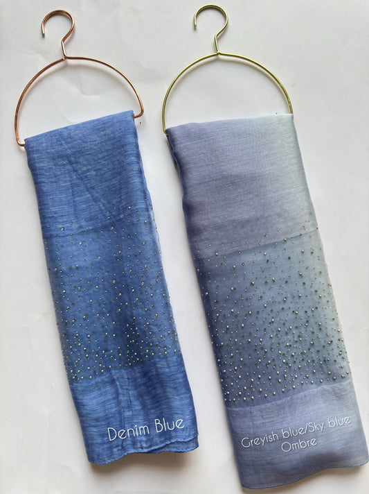 Cotton Silk Stones Studded Hijabs