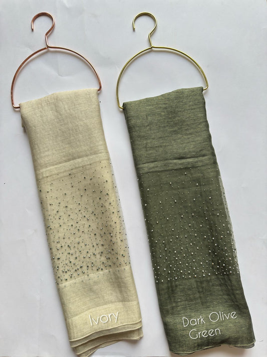 Cotton Silk Stones Studded Hijabs