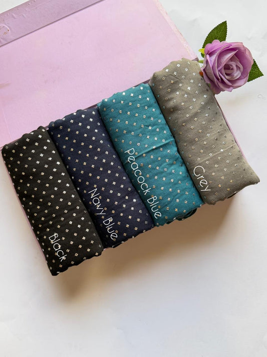 Silver Dotted Lawn Hijabs