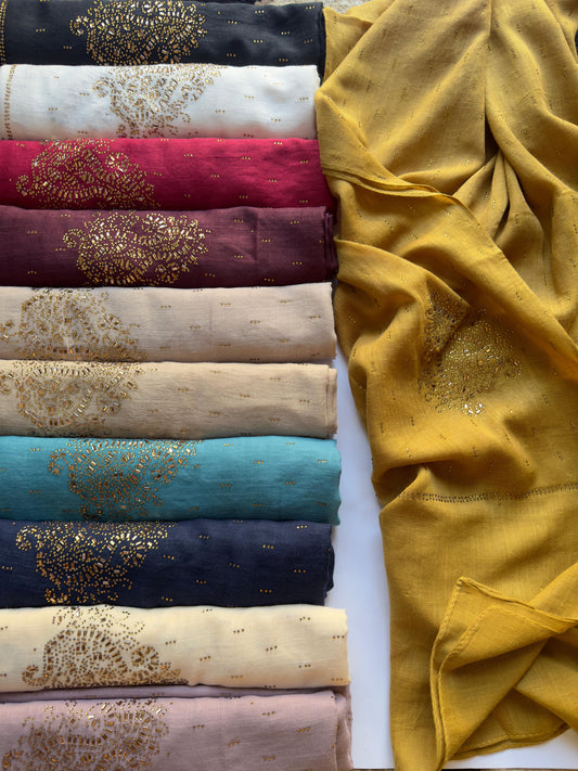 Stones Studded Turkish Lawn Hijabs