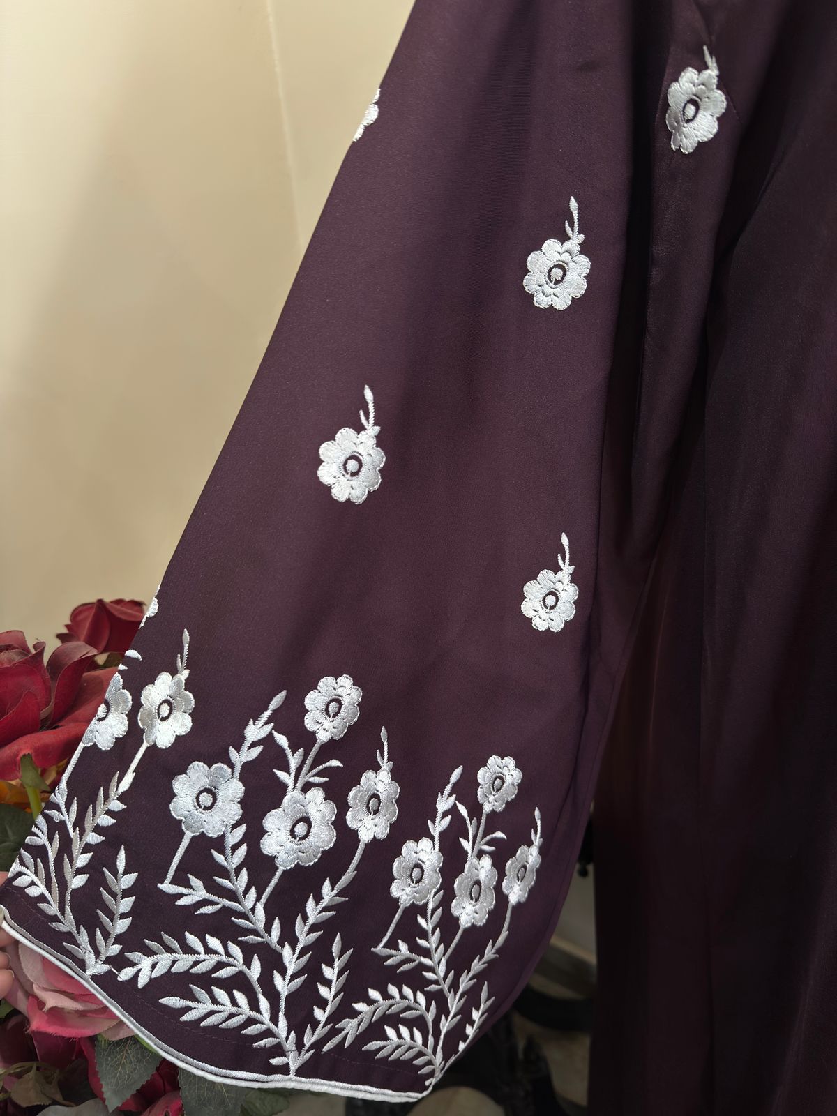 Embroidered Front Open Abaya