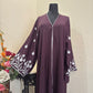 Embroidered Front Open Abaya