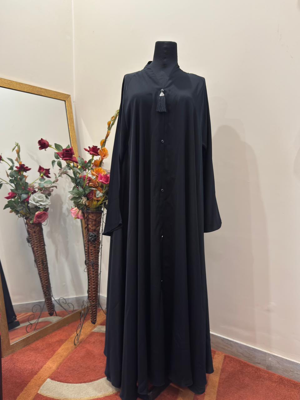 Front Open Nidah Abaya With Double Flare