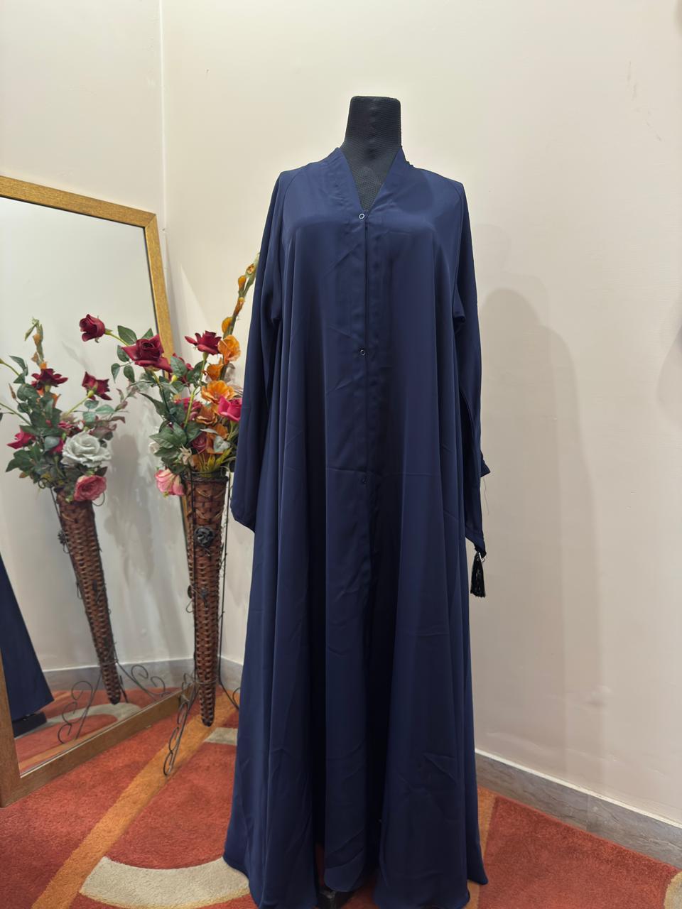 Front Open Nidah Abaya With Double Flare