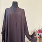 Chocolate brown embroidered abbaya