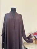 Chocolate brown embroidered abbaya