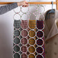 Durable hijab hanger with 28 rings for scarf storage and wardrobe organization
