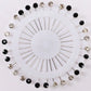 Black n White Stones Studded Hijab Pins