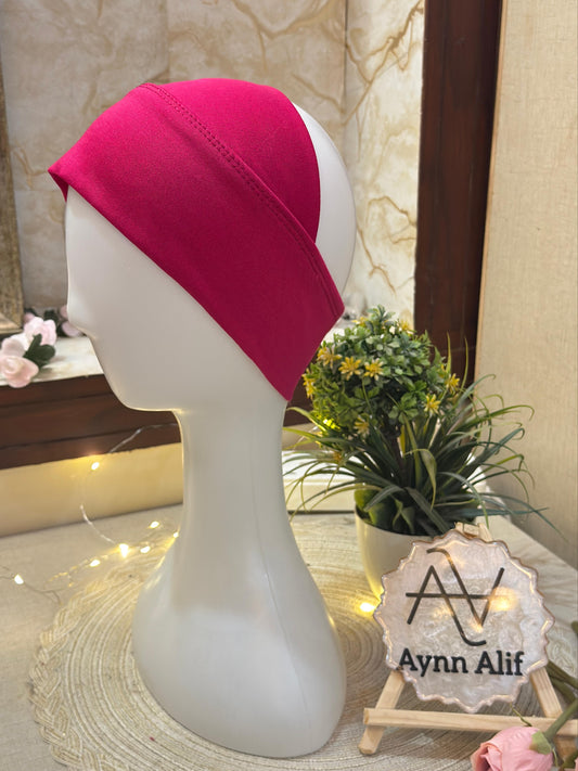 Hot pink tube underscarf band stretchable hijab base