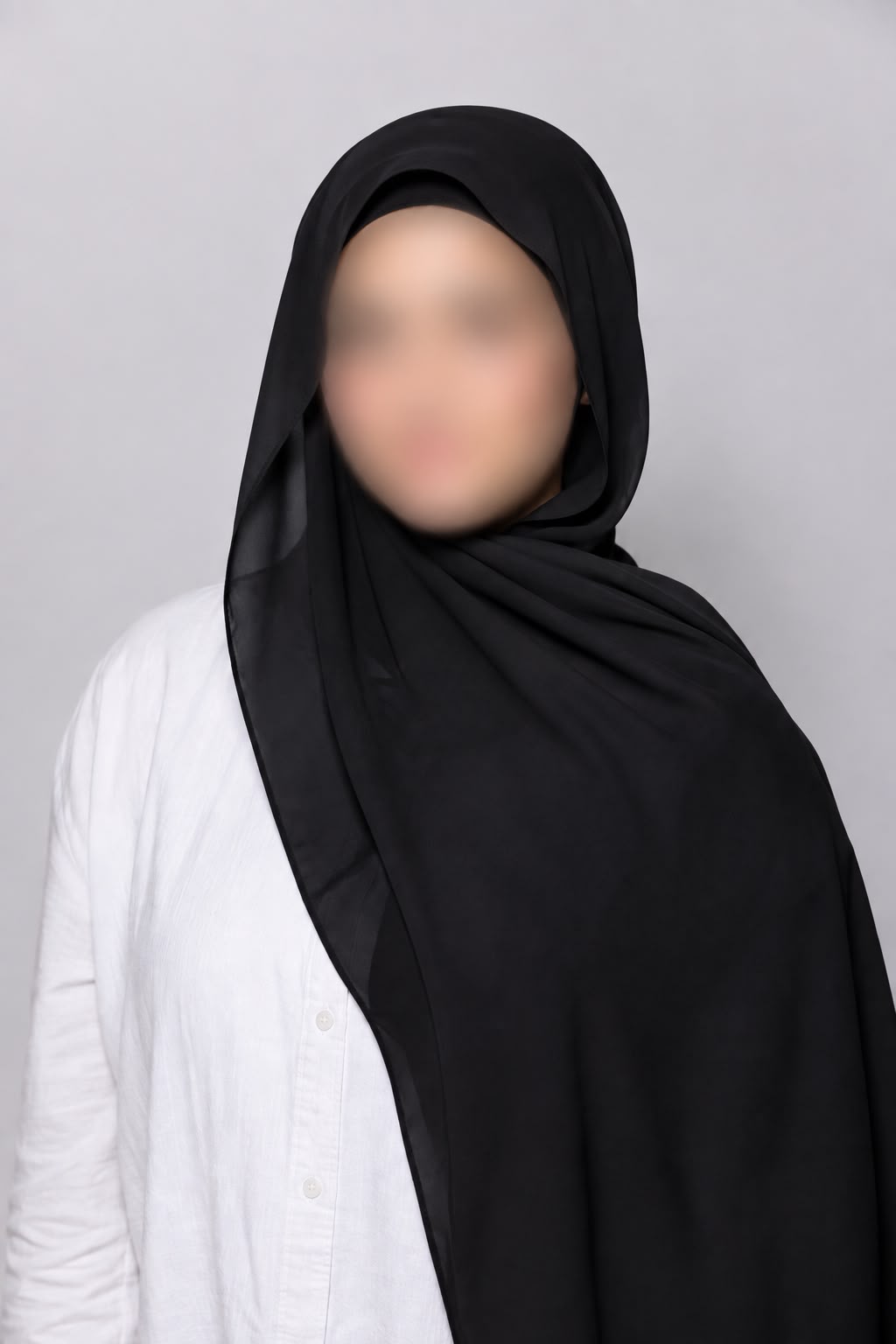 Black Instant Hijab with Built-In Magnet