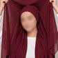 Maroon-Instant Chiffon Georgette Hijab with Built-In Magnet