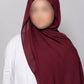 Maroon-Instant Chiffon Georgette Hijab with Built-In Magnet