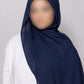 Navy Blue Instant Chiffon Georgette Hijab with Built-In Magnet