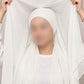 White Instant Chiffon Georgette Hijab with Built-In Magnet