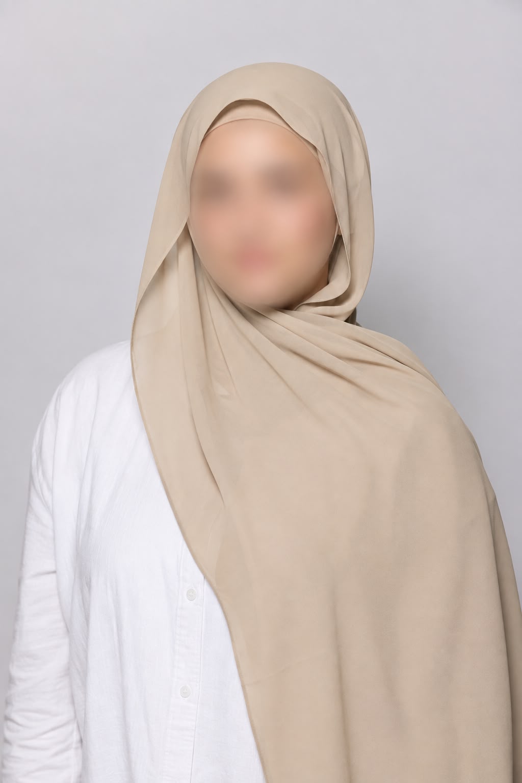 Wheat Instant Chiffon Georgette Hijab with Built-In Magnet