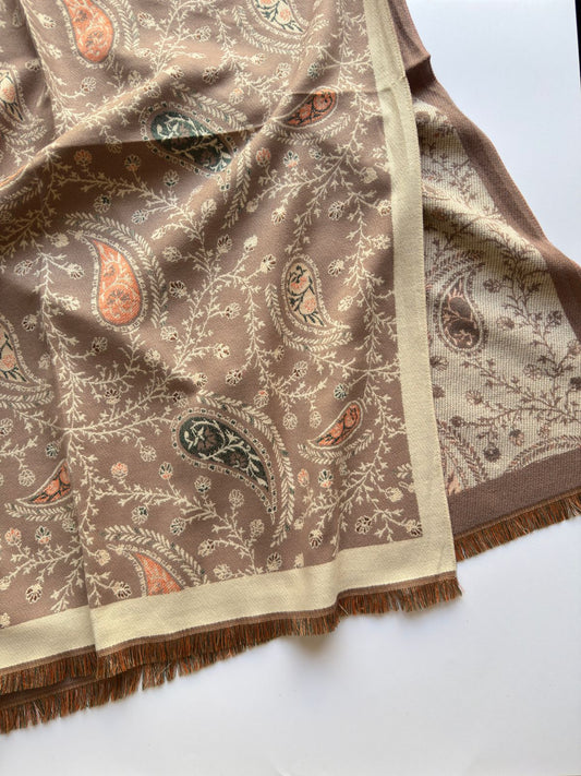 Reversible Woolen Jamawar Wrap