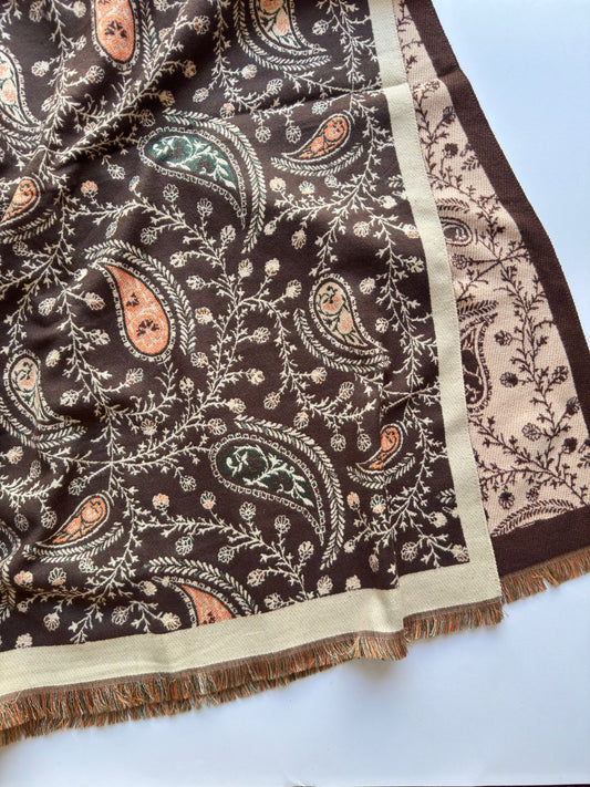Reversible Woolen Jamawar Wrap