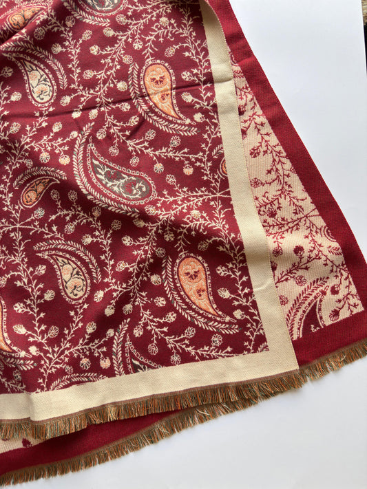 Reversible Woolen Jamawar Wrap