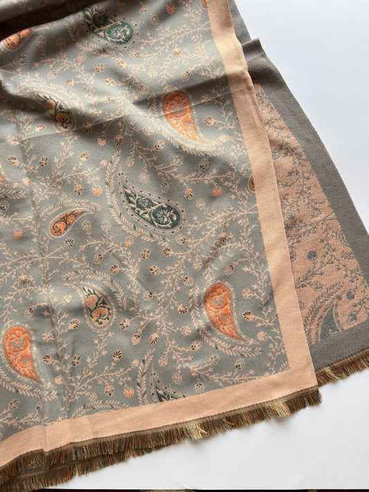 Reversible Woolen Jamawar Wrap
