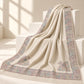 Beige Block Printed Pashmina Shawl with Hand Embroidery