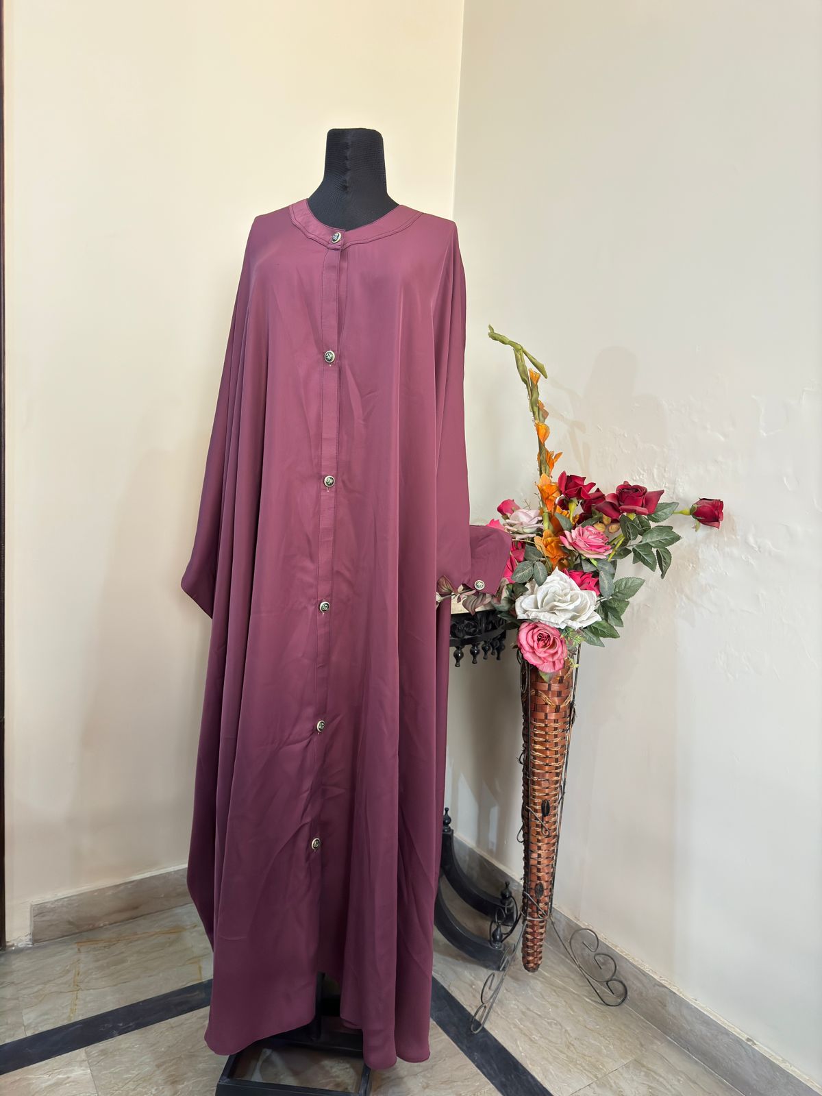 Tan Rose Kaftan Abbaya